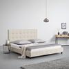 Polsterbett Frederico ca. 180x200 cm Creme - Creme/Schwarz, MODERN, Holzwerkstoff/Kunststoff (180/200cm) - Bessagi Home