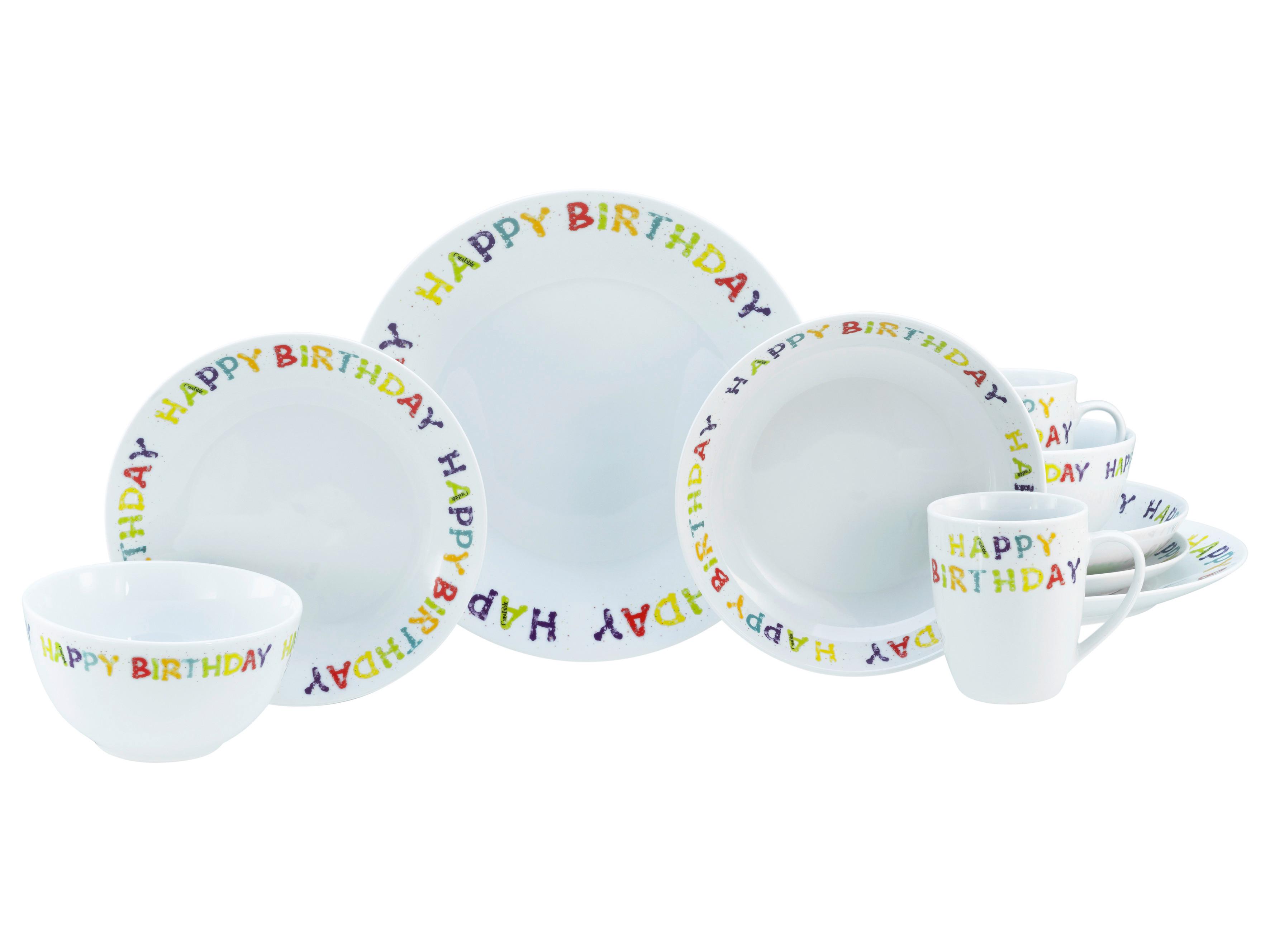 Kombinirani Servis Happy Birthday, 10-Delni - večbarvno, Basics, keramika - Creatable