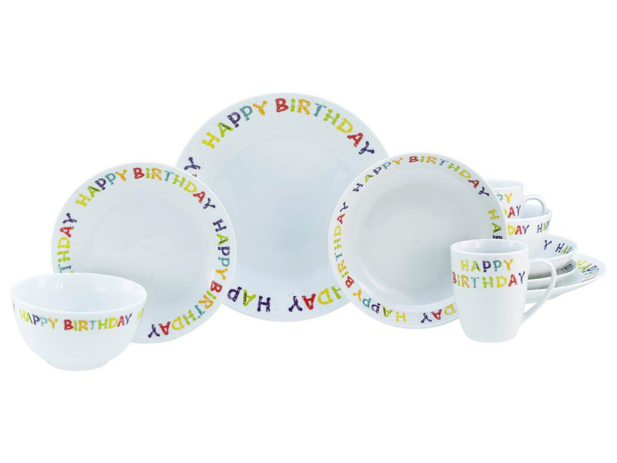 Kombinirani Servis Happy Birthday, 10-Delni - večbarvno, Basics, keramika - Creatable