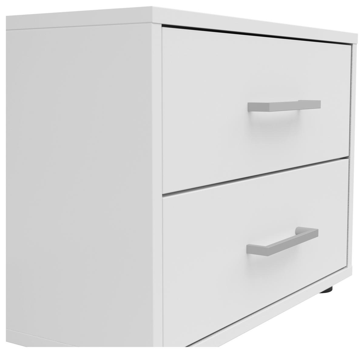 Noptieră SMART 2 - alb, Konventionell, material pe bază de lemn (50/37,7/35cm)