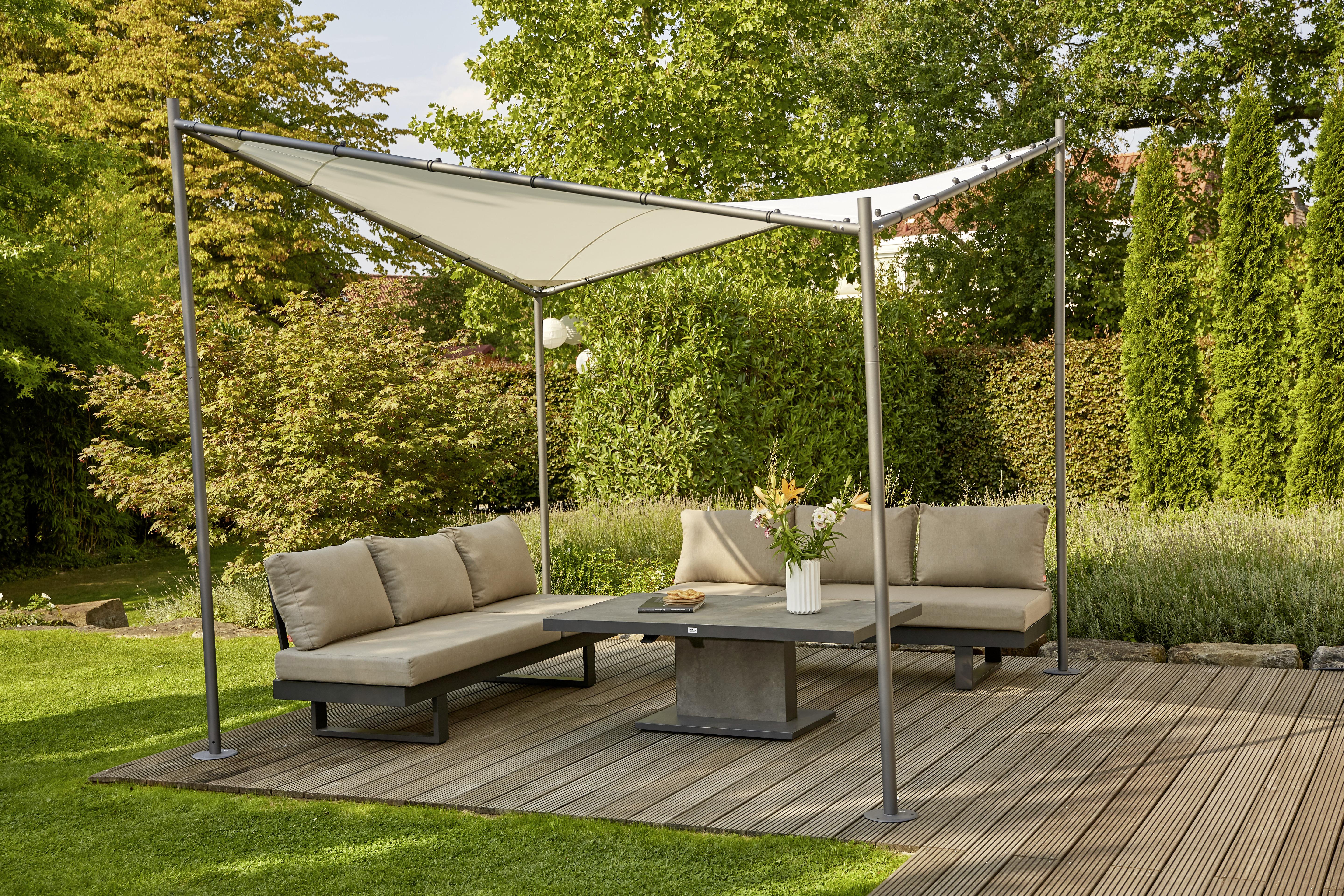 Pavillon Berlino 300x300 cm - Hellgrau, KONVENTIONELL, Textil (300/209/300cm) - Siena Garden