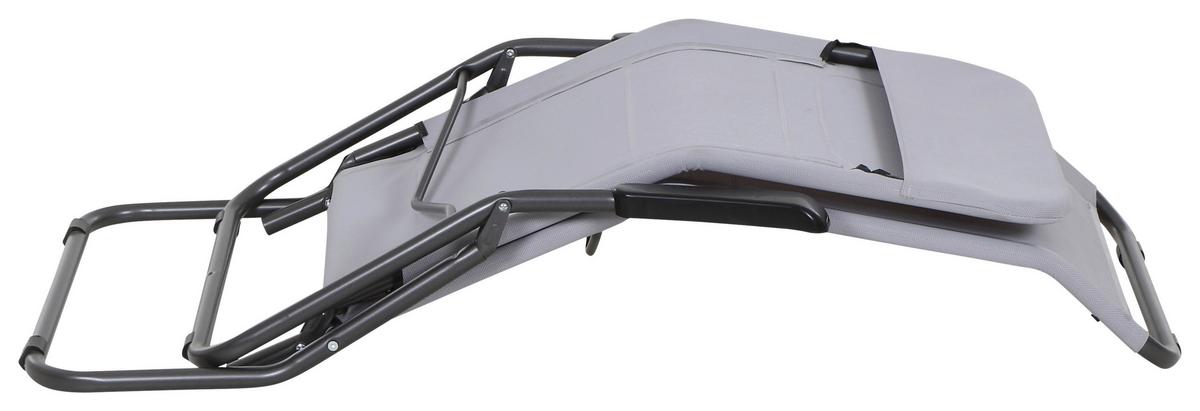 Gartenliege Anco Hellgrau Stahl - Anthrazit/Hellgrau, MODERN, Textil/Metall (72,5/103,5/144cm) - Siena Garden