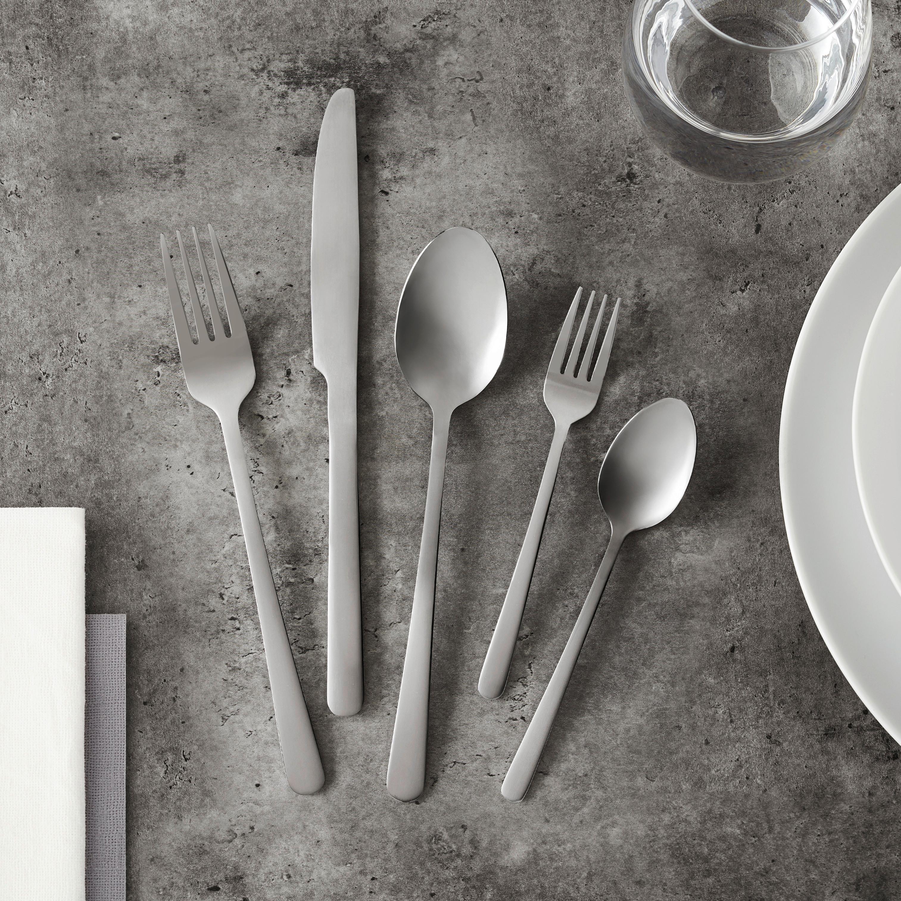 Besteckset Lucy Edelstahlfarben, 60-teilig - Edelstahlfarben, MODERN, Metall - Mömax