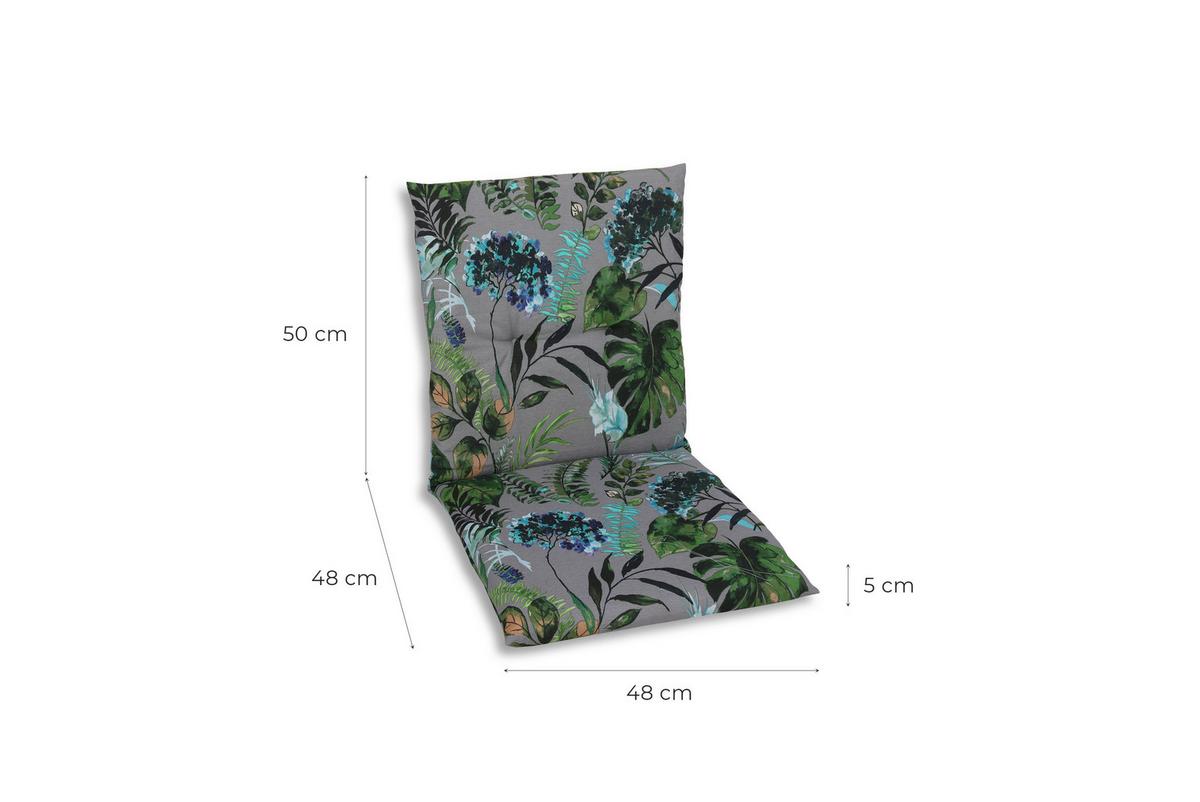 Sesselauflagenset Anthrazit/Grün, 4-teilig - Anthrazit/Grün, Basics, Textil (48/5/98cm)