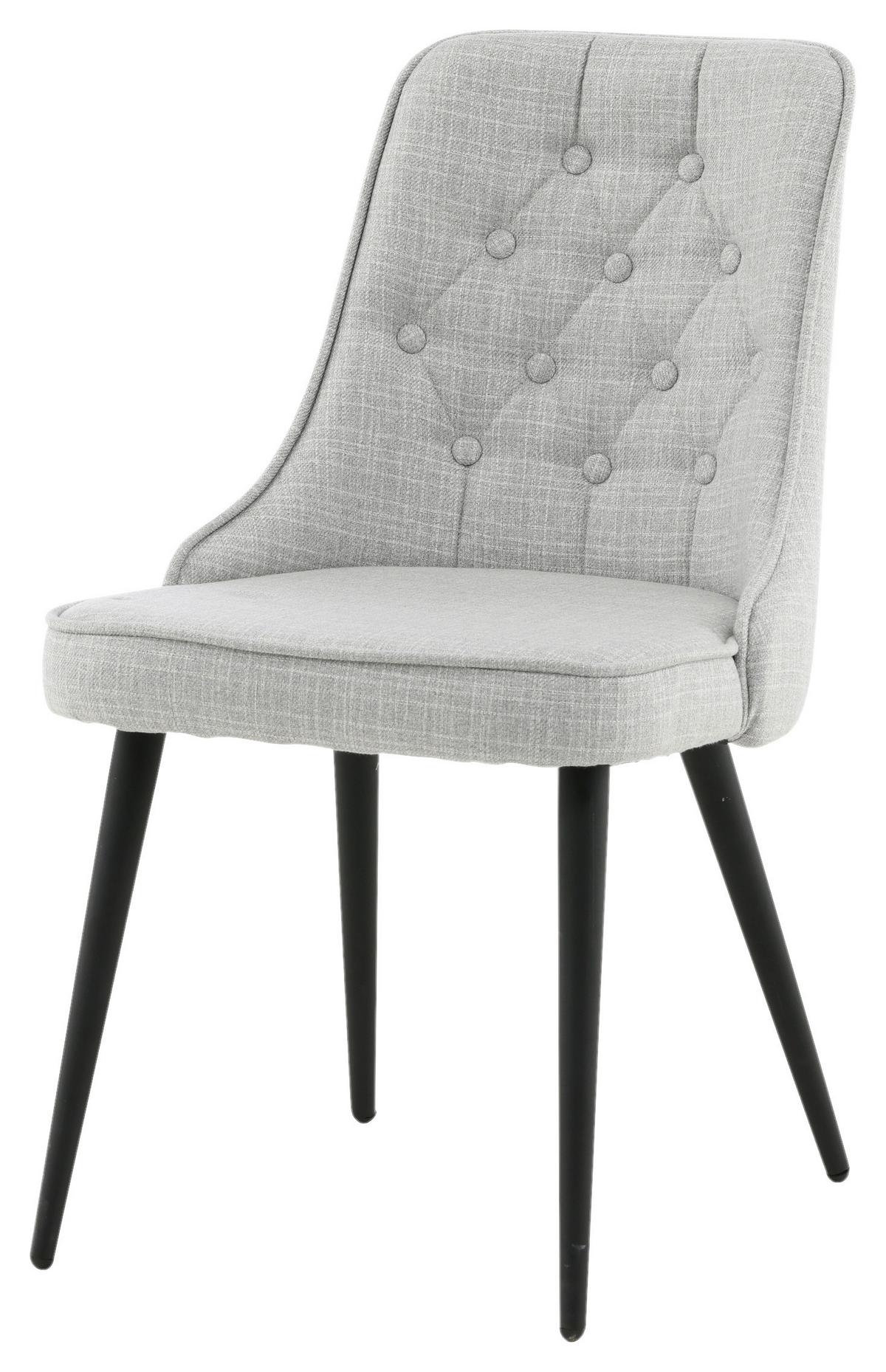 STUHL-SET VELVET DELUXE - Hellgrau/Schwarz, Design, Kunststoff/Textil (50/88,5/66cm) - Livetastic