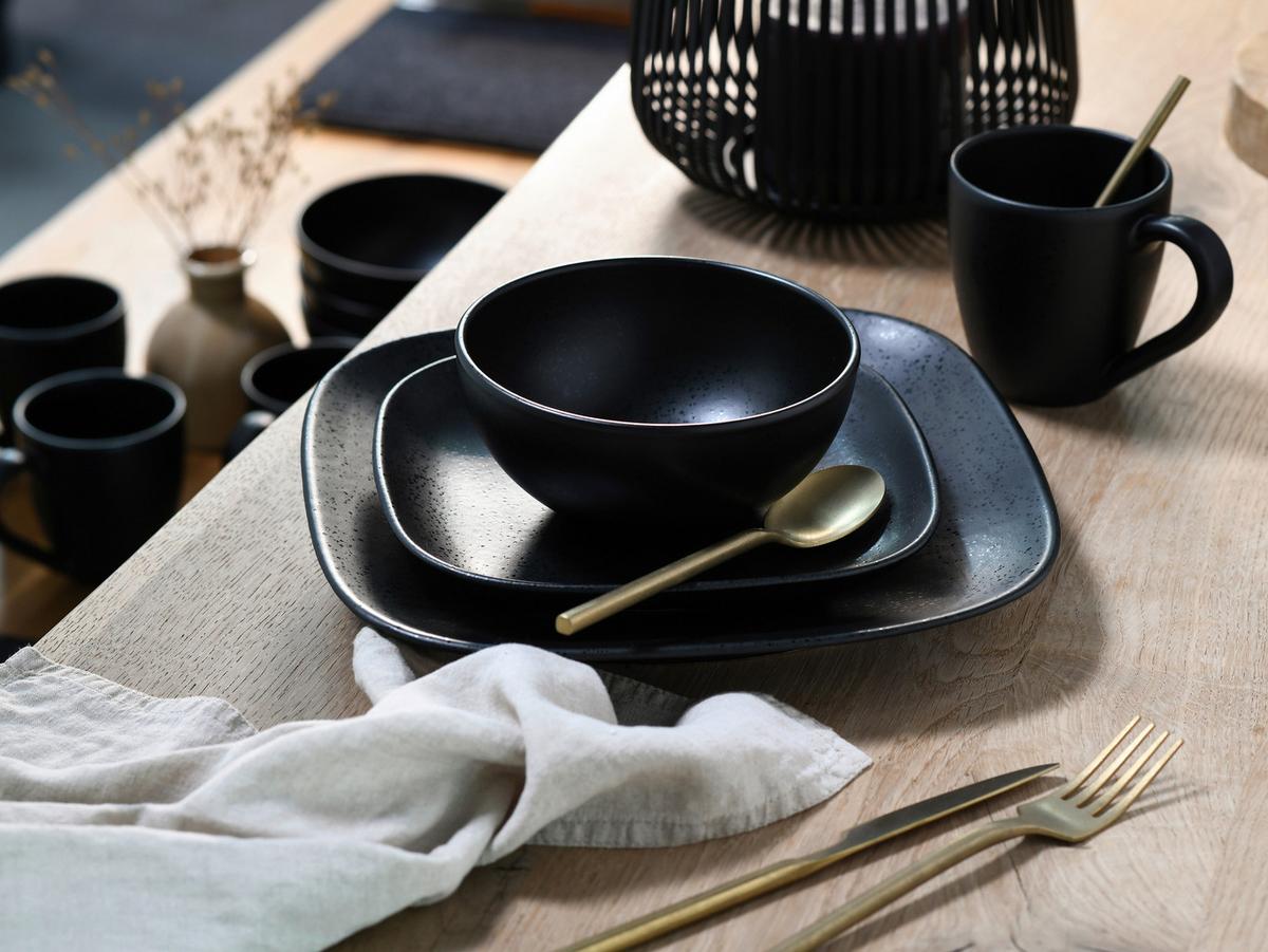 Kombinirani Servis Magic Black Square, 16-Delni - črna, Basics, keramika - Creatable