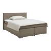 Boxspringbett Mira 2 Taupe ca. 160x200cm - Taupe/Chromfarben, MODERN, Holz/Kunststoff (160/200cm) - Based