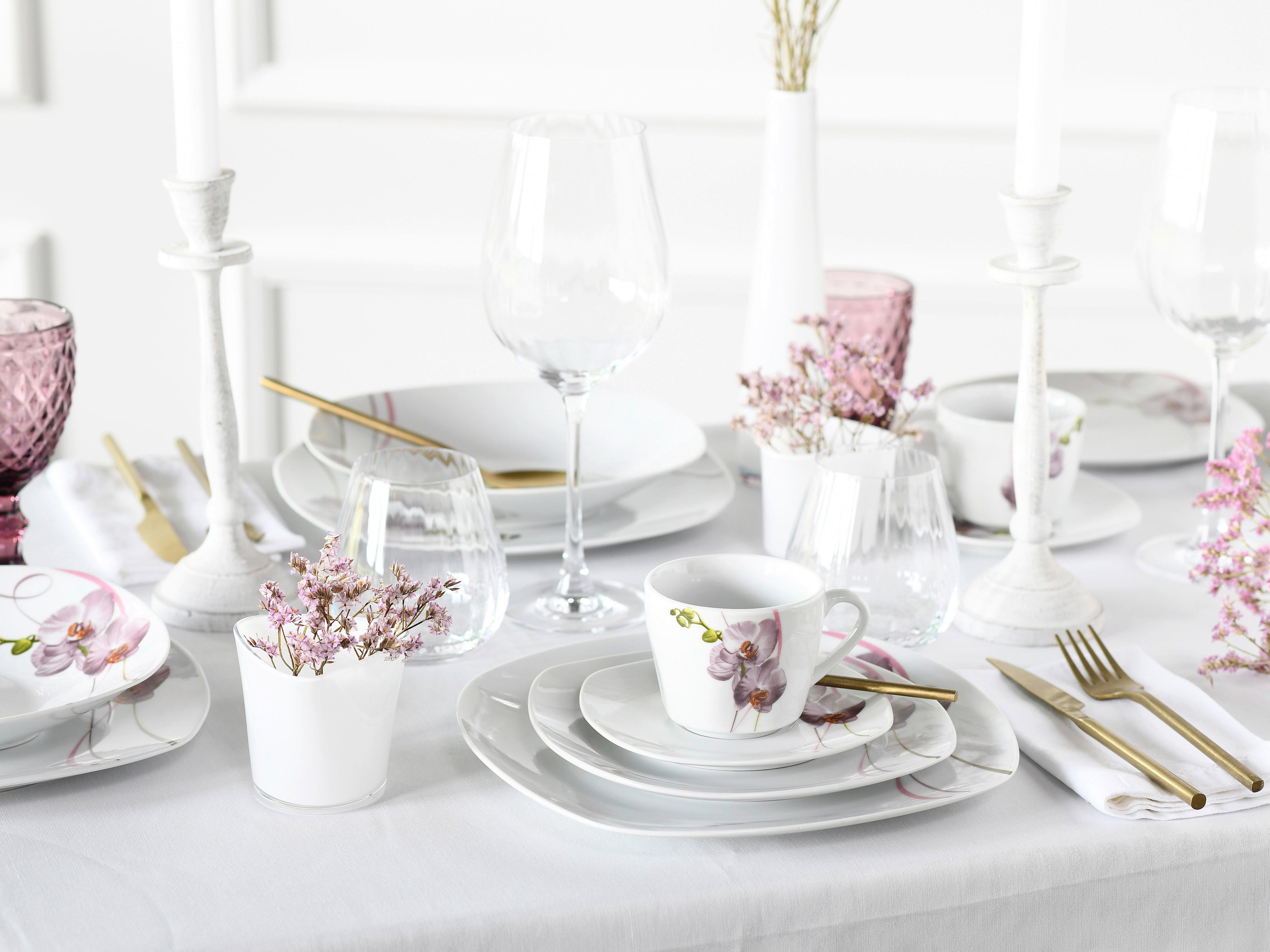 Kombiservice Square Orchidee Multicolor, 30-teilig - Multicolor, Trend, Keramik - Creatable