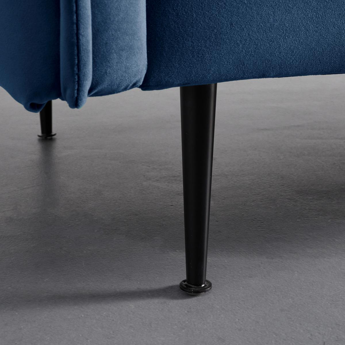 SOFA TRZYOSOBOWA YARA - niebieski/czarny, Modern, metal/drewno (194/77/92cm) - Bessagi Home