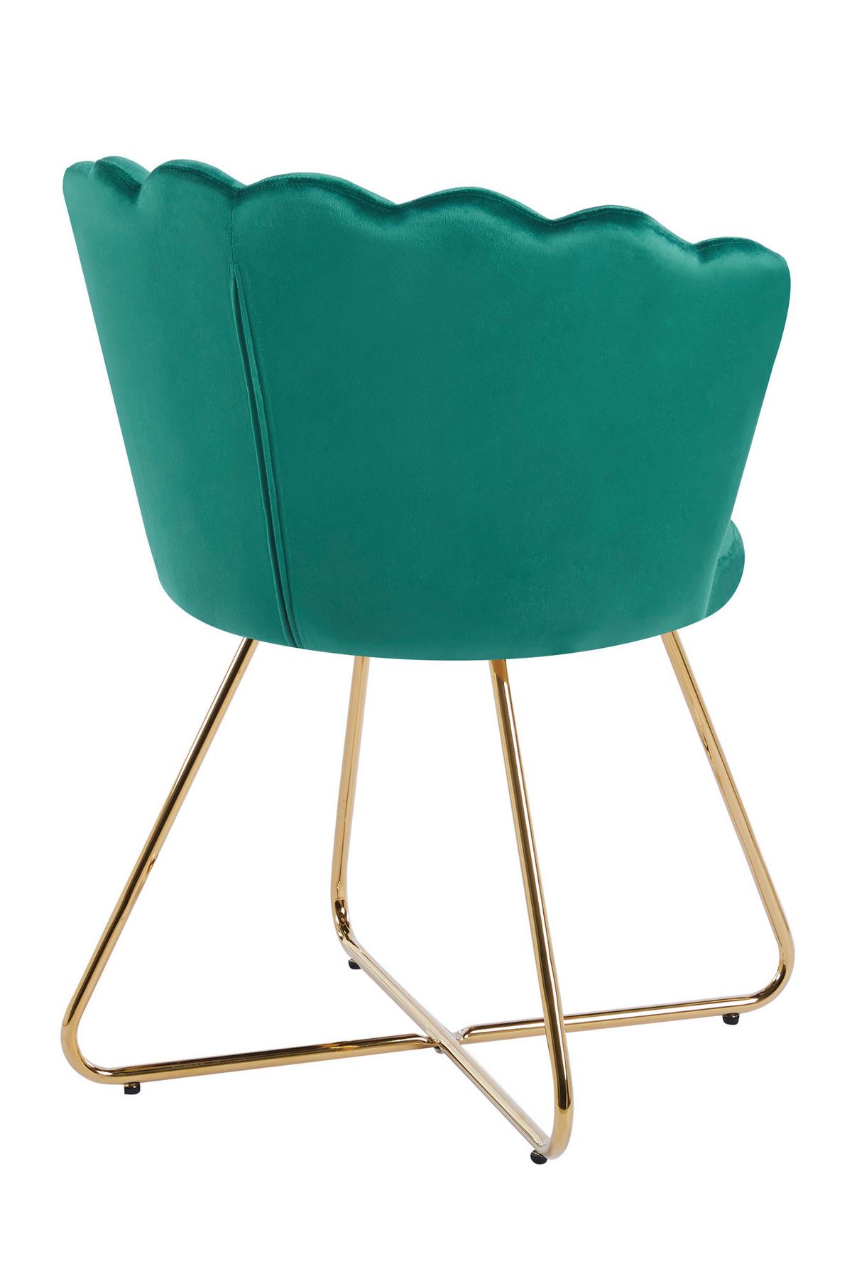 Set Stolov Samt, Zelena, 2-Delni - zlate barve/zelena, Moderno, kovina/tekstil (69,5/85/66cm) - Livetastic