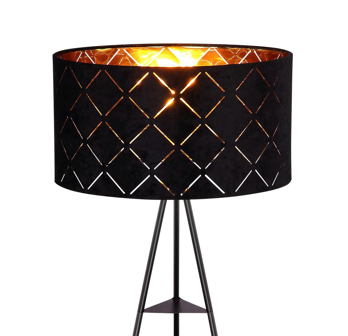 Podna Svjetiljka Crna Š/v: 69/149cm - crna, Design, tekstil/metal (69/149cm) - Globo