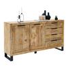 DRESSOIR EVEREST -EXKLUSIV- - Natuurlijke kleuren/Zwart, Natur, Hout/Metaal (160/85/40cm) - Mömax