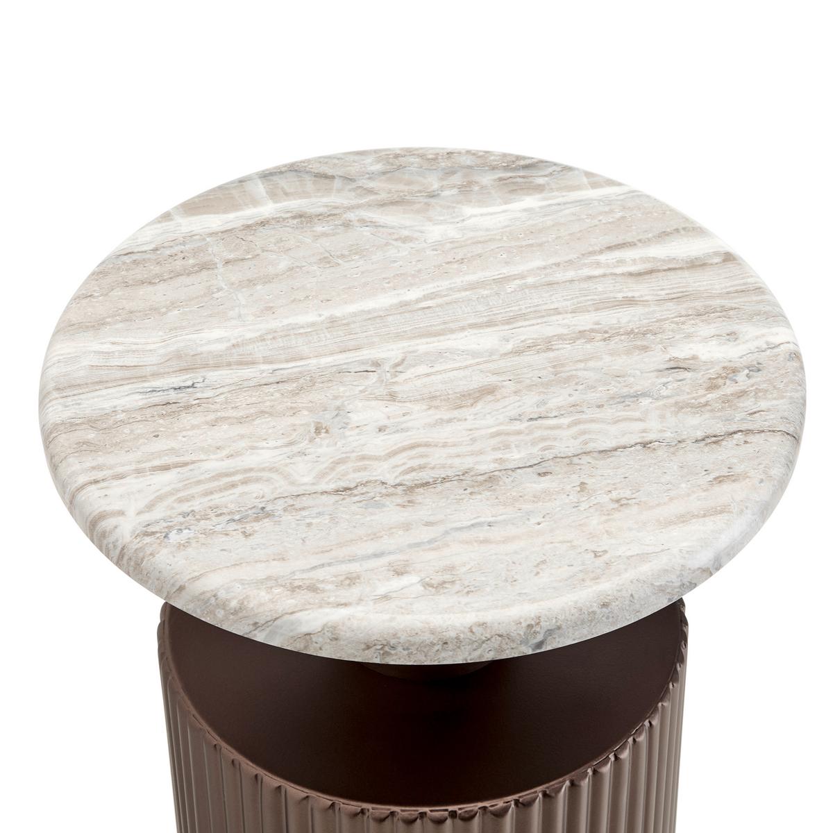 Beistelltisch Solco Naturfarben/Bronzefarben - Naturfarben/Bronzefarben, LIFESTYLE, Holzwerkstoff/Metall (30/56cm) - Premium Living