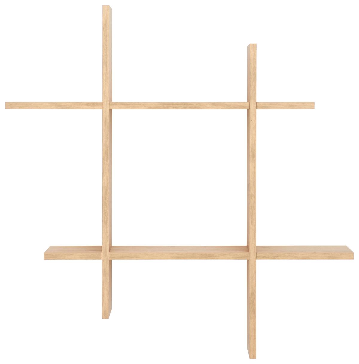 Stenski Regal Lucia - barve hrasta, Moderno, leseni material (80/80/15cm) - Mömax