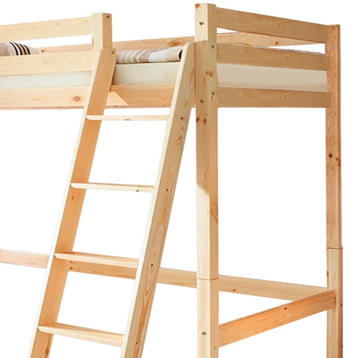 Hochbett Matthias ca. 90x200 cm Kiefer - Kieferfarben, Basics, Holz (90/200cm) - MID.YOU