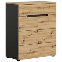 Schuhschrank Canu ca.80x94x37cm Eiche Dekor,Grau - KONVENTIONELL, Holzwerkstoff/Kunststoff (80/94/37cm) - MID.YOU
