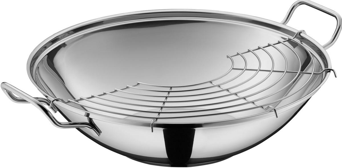 WOK 07.9836.6040 WMF - kolor stalowy, Basics, metal/szkło (36cm) - WMF