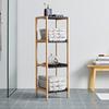 HYLLA ELSA -EXKLUSIV- - svart/naturfärgad, Modern, trämaterial/naturmaterial (34/110/33cm) - Mömax