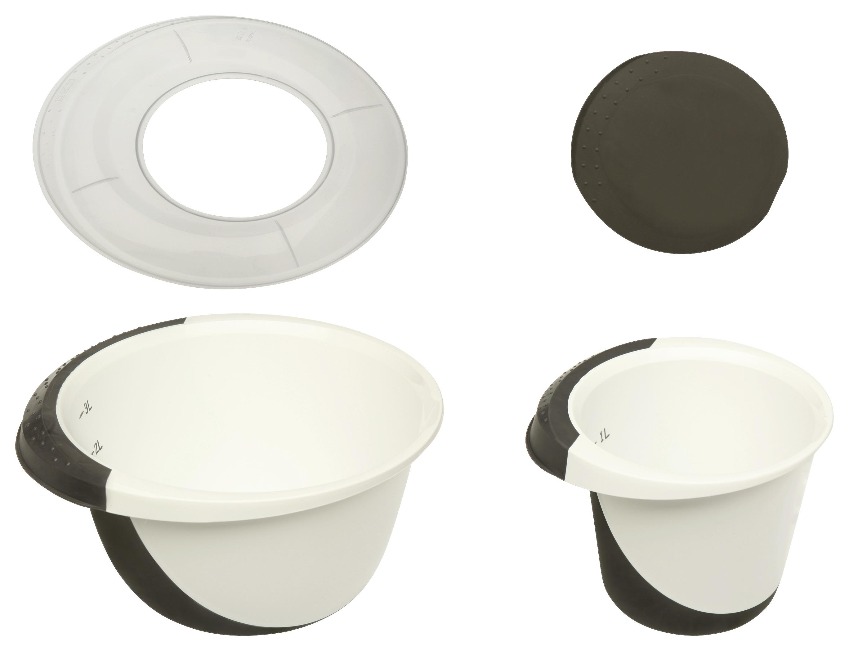 Schüsselset Anne in Graphit/Weiß 4-teilig - Graphitfarben/Weiß, Kunststoff (27/15cm) - Premium Living