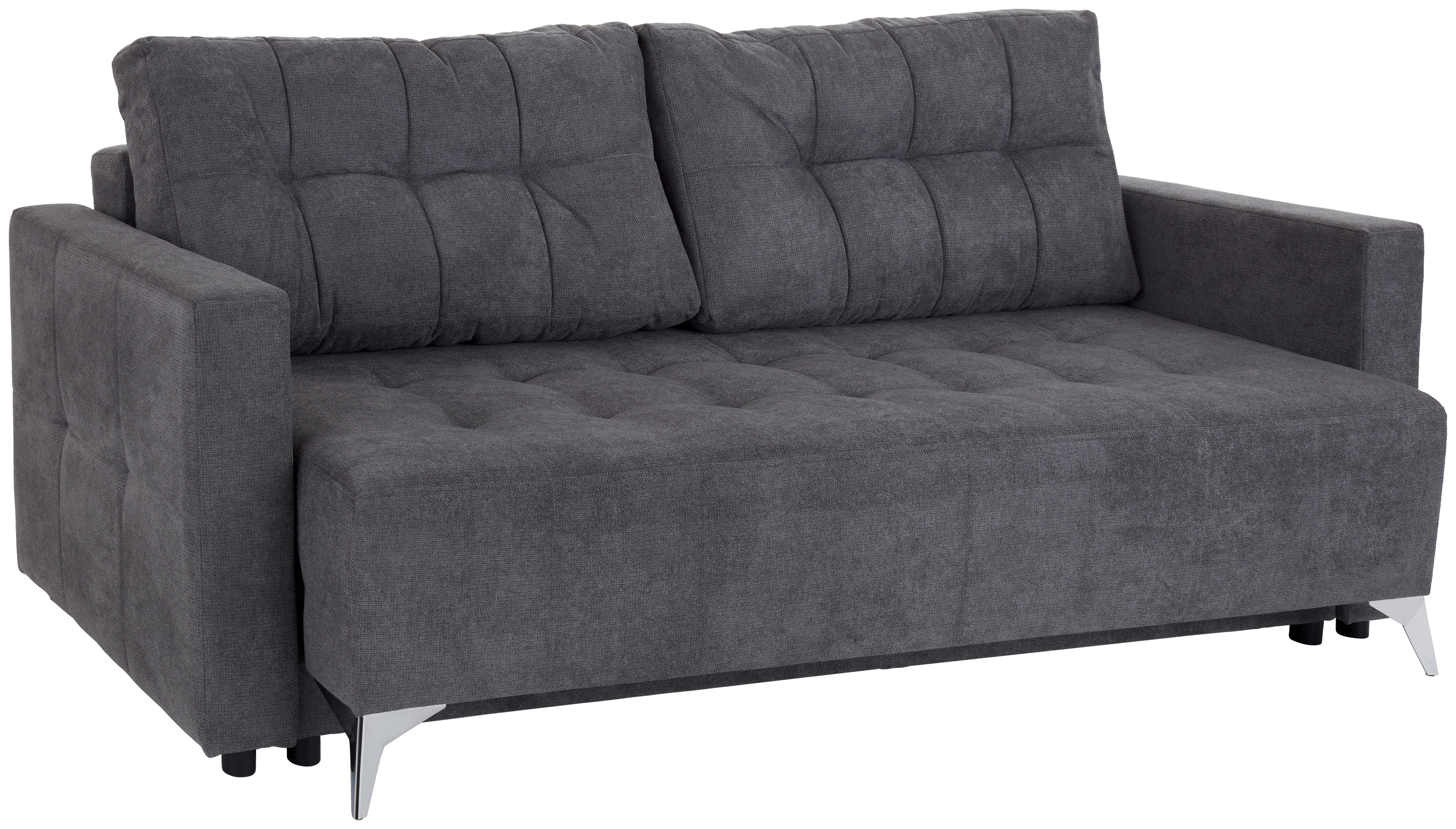 Sofa Stella - srebrne boje/tamno siva, Basics, plastika (226/94/102cm) - Modern Living