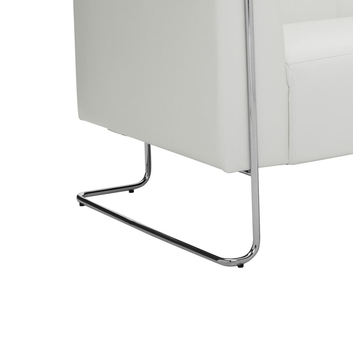 Dvosed Curacao, Bela - srebrne barve/bela, Moderno, kovina/tekstil (130/71/74cm) - MID.YOU