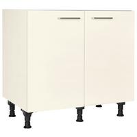 Spülenunterschrank Touch Magnolie - Edelstahlfarben/Magnolie, MODERN, Holzwerkstoff/Metall (90/87/56cm) - Nobilia