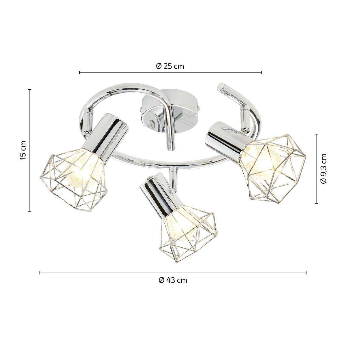 Reflektor Klausi, Kromirano, 3 X 40 W - Moderno, kovina (25/15cm) - Mömax