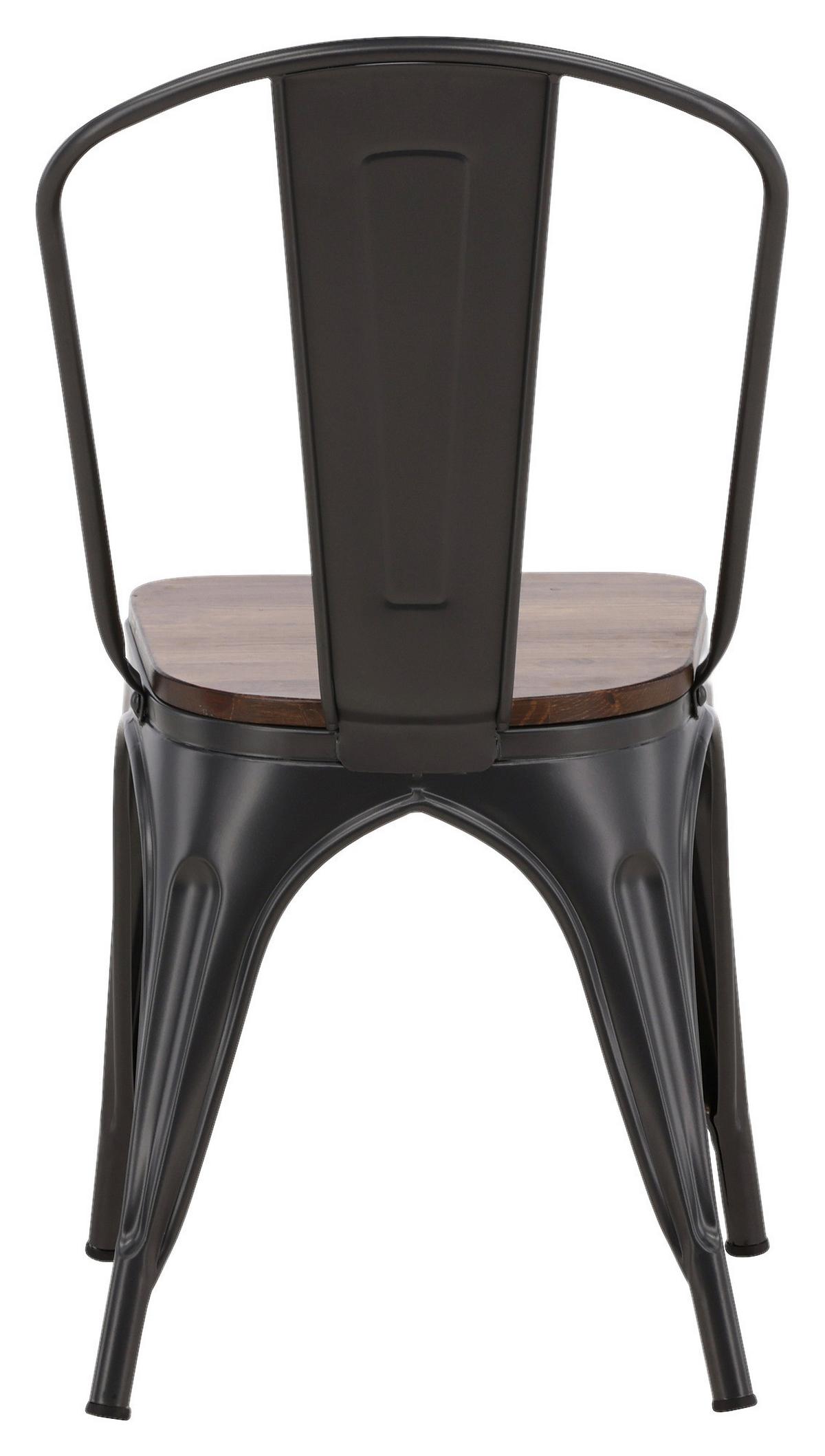 STUHL-SET TEMPE - Dunkelgrau/Dunkelbraun, Design, Holz/Metall (36/85/51cm) - Livetastic