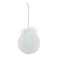 Staklena Kuglica Za Bor Feather, Ø:8cm - bijela, Moderno, staklo (8/10cm)