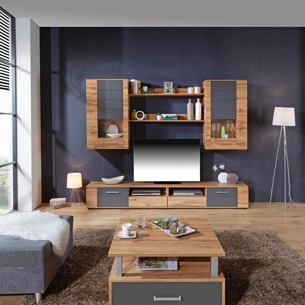 Regal Fargo - siva/boje hrasta, Moderno (240/192/38cm) - Modern Living