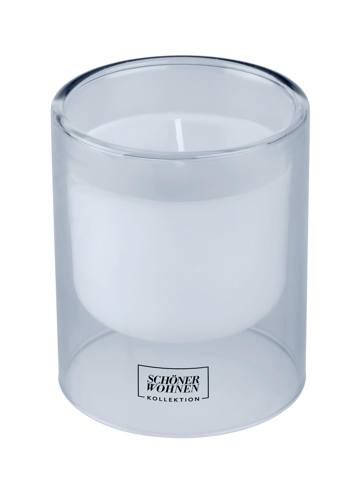 Duftkerze Schöner Wohnen-Kollektion Blau - Blau/Orange, Design, Glas (9/11cm) - Schöner Wohnen