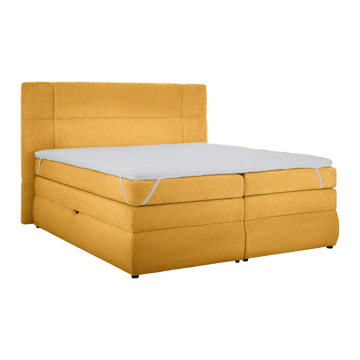 Boxspringbett Palace Bersteinfarben ca. 180x200cm - Bernsteinfarben, KONVENTIONELL, Kunststoff/Textil (180/200cm) - Premium Living