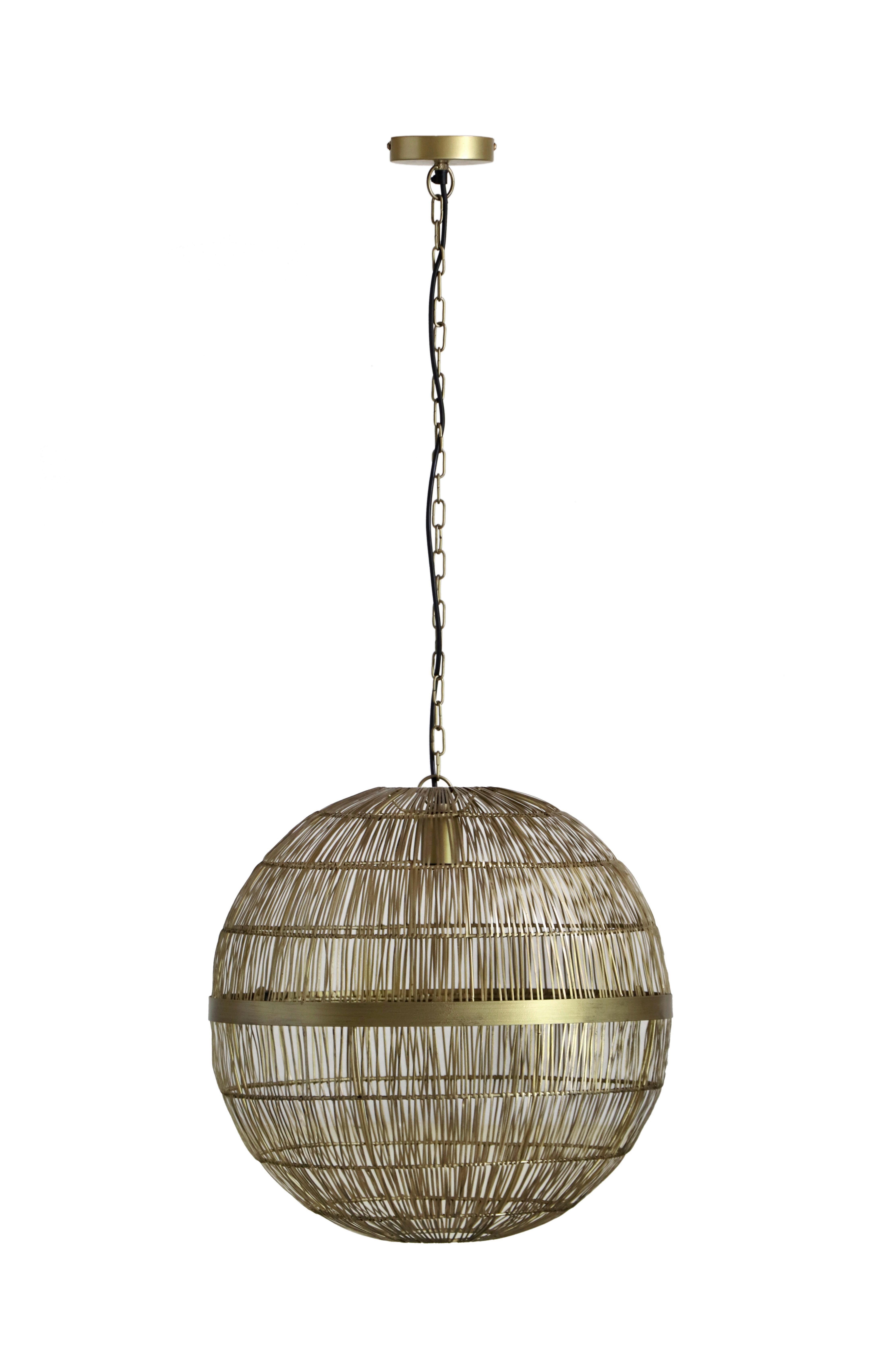 Hängeleuchte Hermi II max. 40 Watt - Messingfarben, KONVENTIONELL, Metall (50/120cm) - Globo