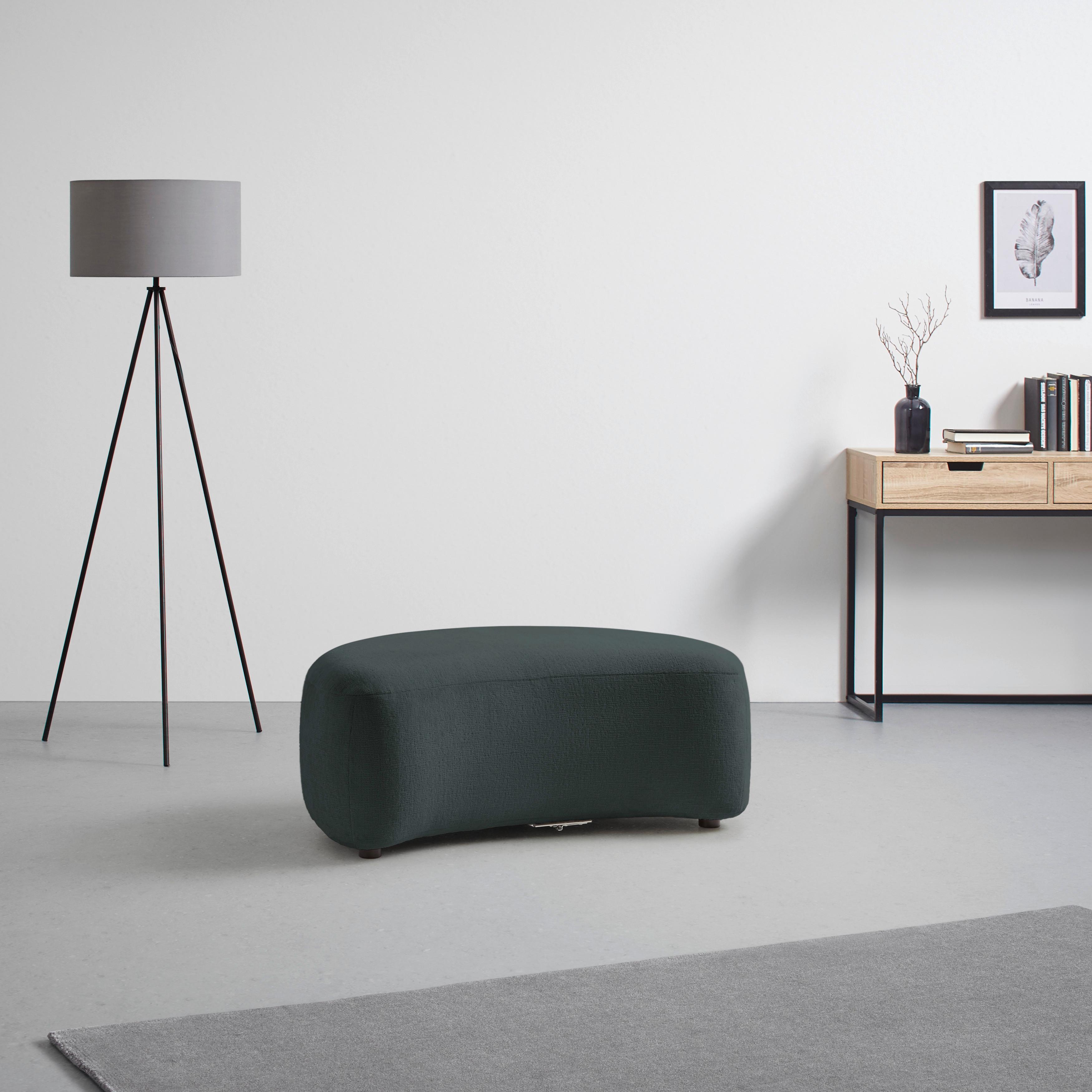 Hocker Leonas Anthrazit - Anthrazit/Schwarz, MODERN, Kunststoff/Textil (102/42/66cm) - Premium Living