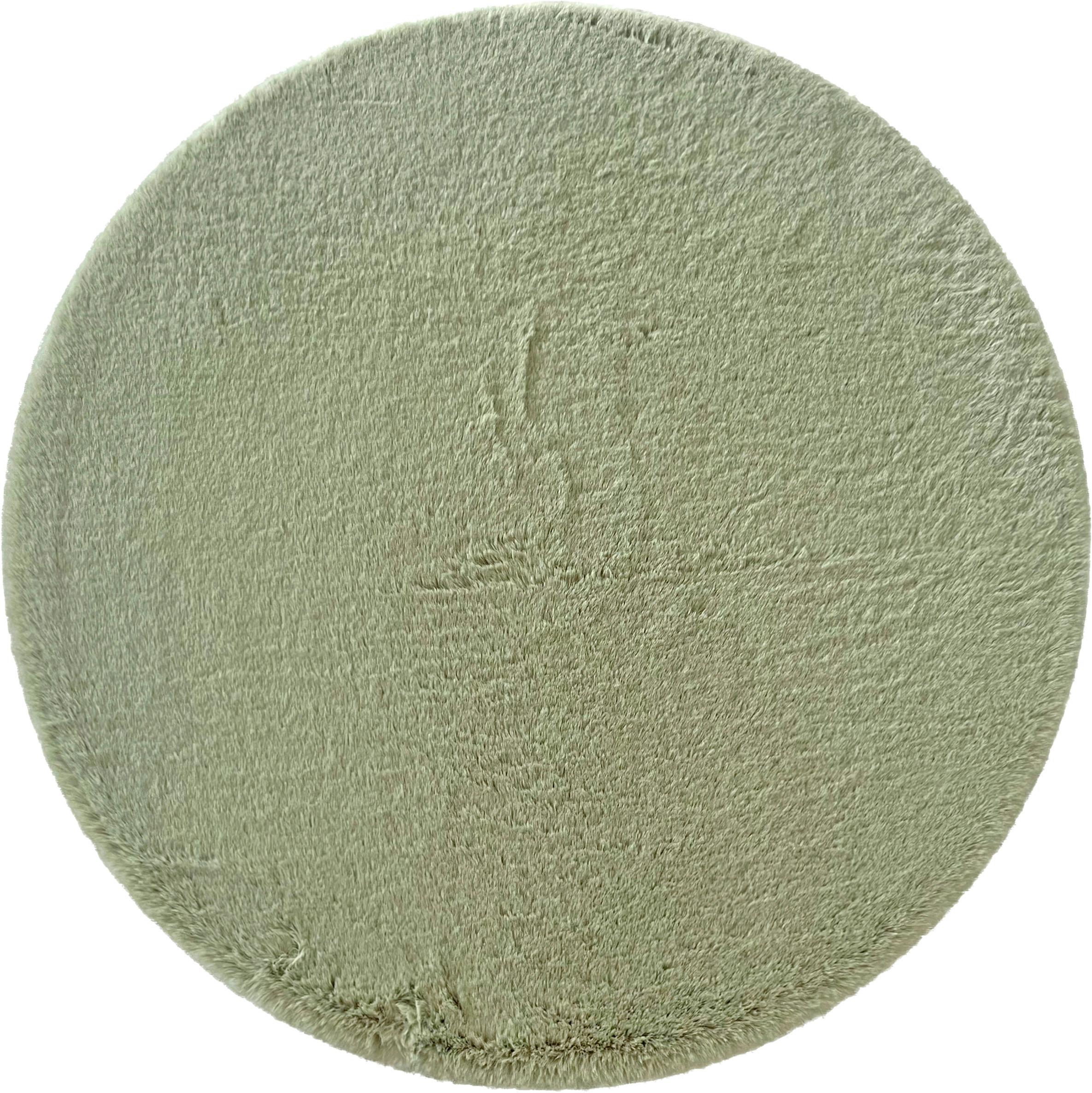 Kunstfell Caroline 5 Salbeigrün Ø ca. 120cm - Salbeigrün/Hellgrün, MODERN, Textil (120cm) - Mömax
