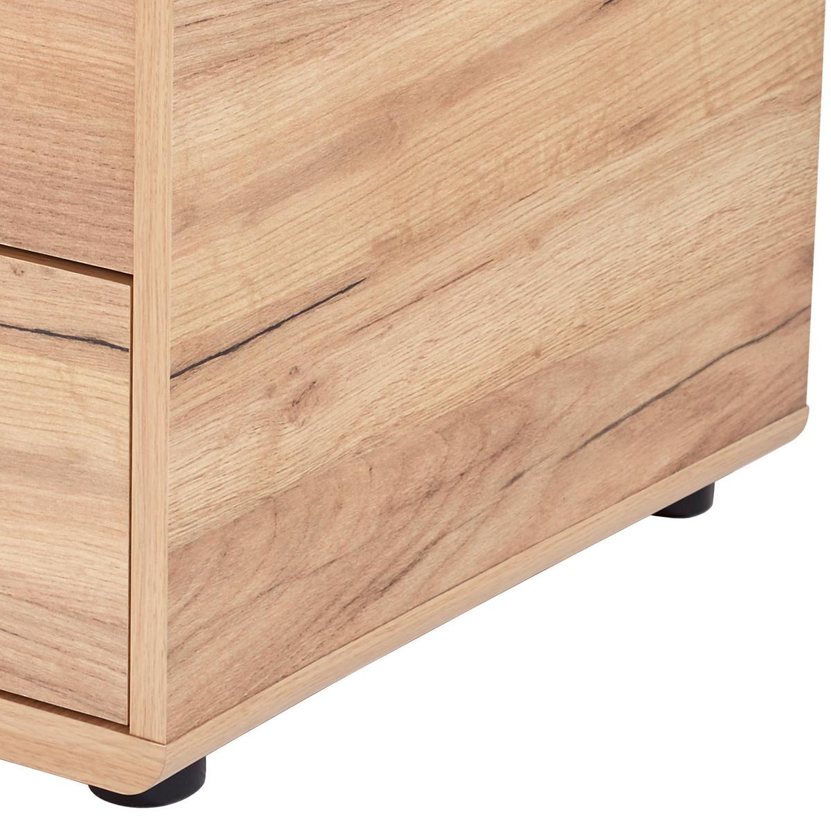 Predalnik Fontana, Barva Hrasta - barve kroma/črna, Moderno, umetna masa/leseni material (44,3/59,6/50cm) - Mömax