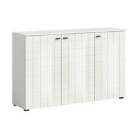 Comodă cu uși MONTE - alb lucios intens, Design, material pe bază de lemn (138/87/37cm) - Modern Living