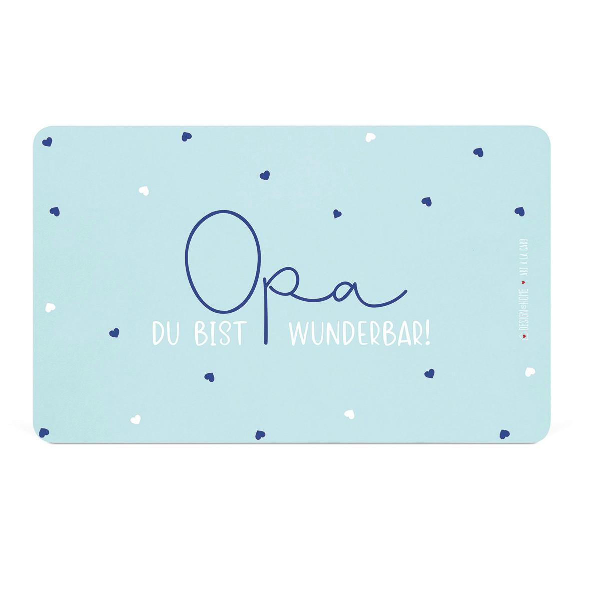 Schneidebrett Opa in Blau/Weiss - Blau/Weiss, Konventionell, Kunststoff (23,3/14,3/0,2cm)