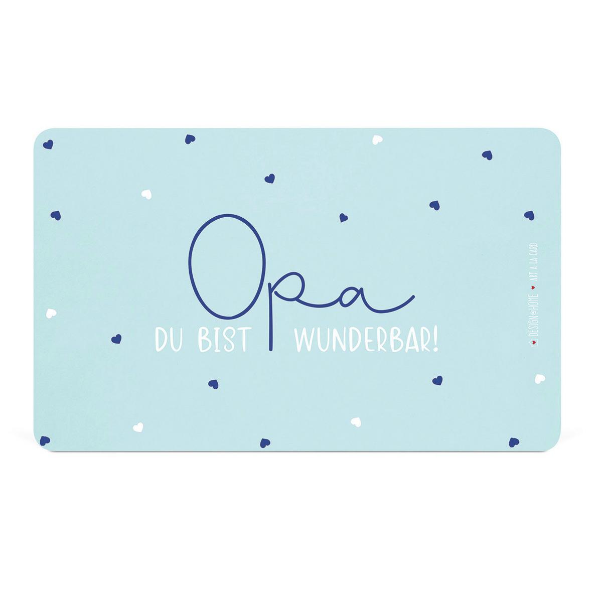 Schneidebrett Opa in Blau/Weiß - Blau/Weiß, KONVENTIONELL, Kunststoff (23,3/14,3/0,2cm)