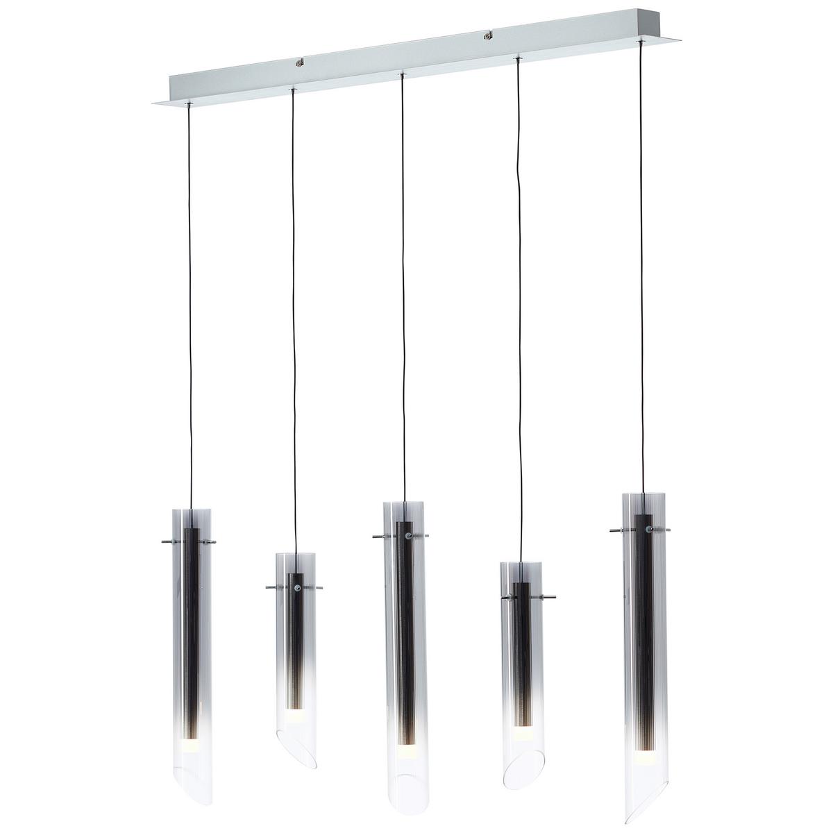 Hängeleuchte Henriette Chromfarben max. 20 Watt - Chromfarben, Design, Glas/Metall (90/8,5/150cm) - Brilliant