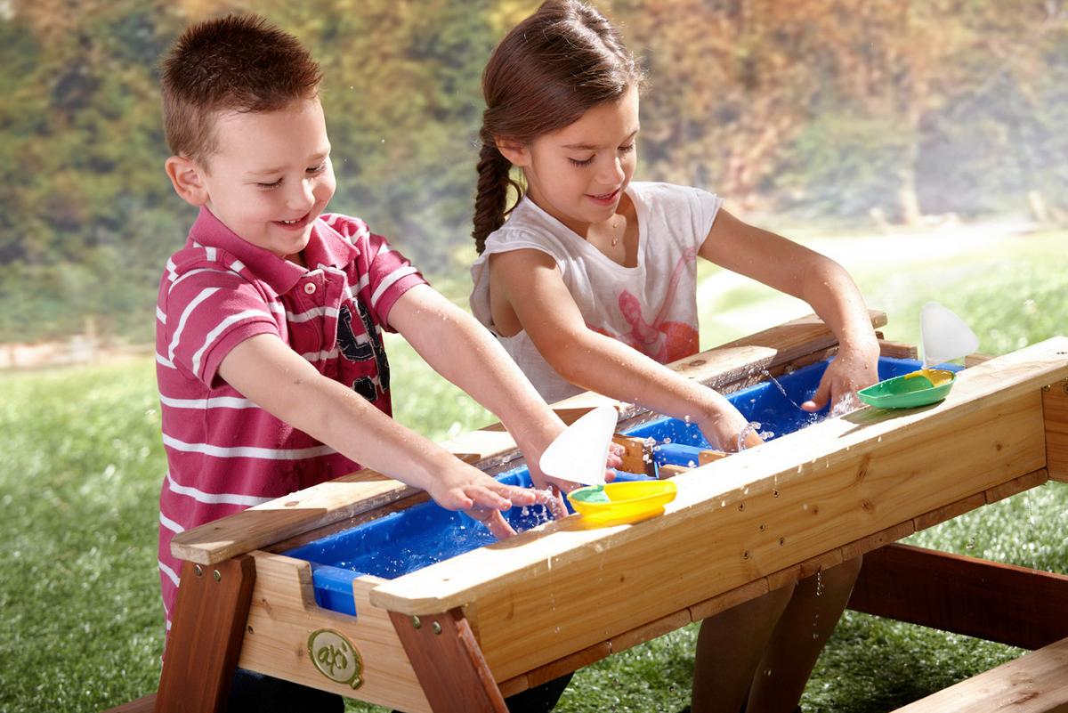 Kinder-Gartentisch Axi Nick Braun Sand-Wassertisch - Braun, Basics, Holz (80/56/90cm) - Ambia Garden