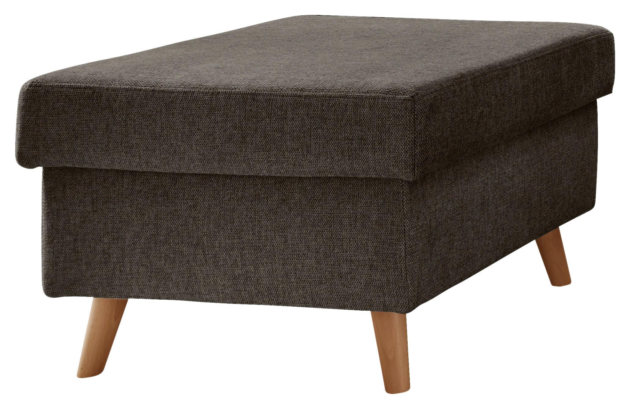 Hocker Valentina Braun Struktur - Braun/Naturfarben, KONVENTIONELL, Holz/Textil (61/43/61cm) - P & B