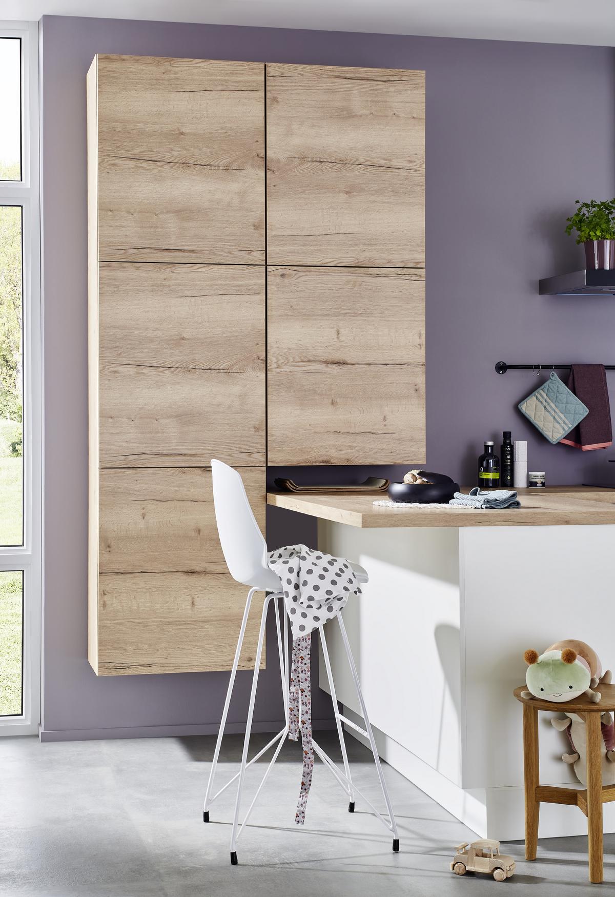 Kuhinja Speed/structura - bijela/boje hrasta, Moderno, drvni materijal/metal (360/345cm) - Nobilia