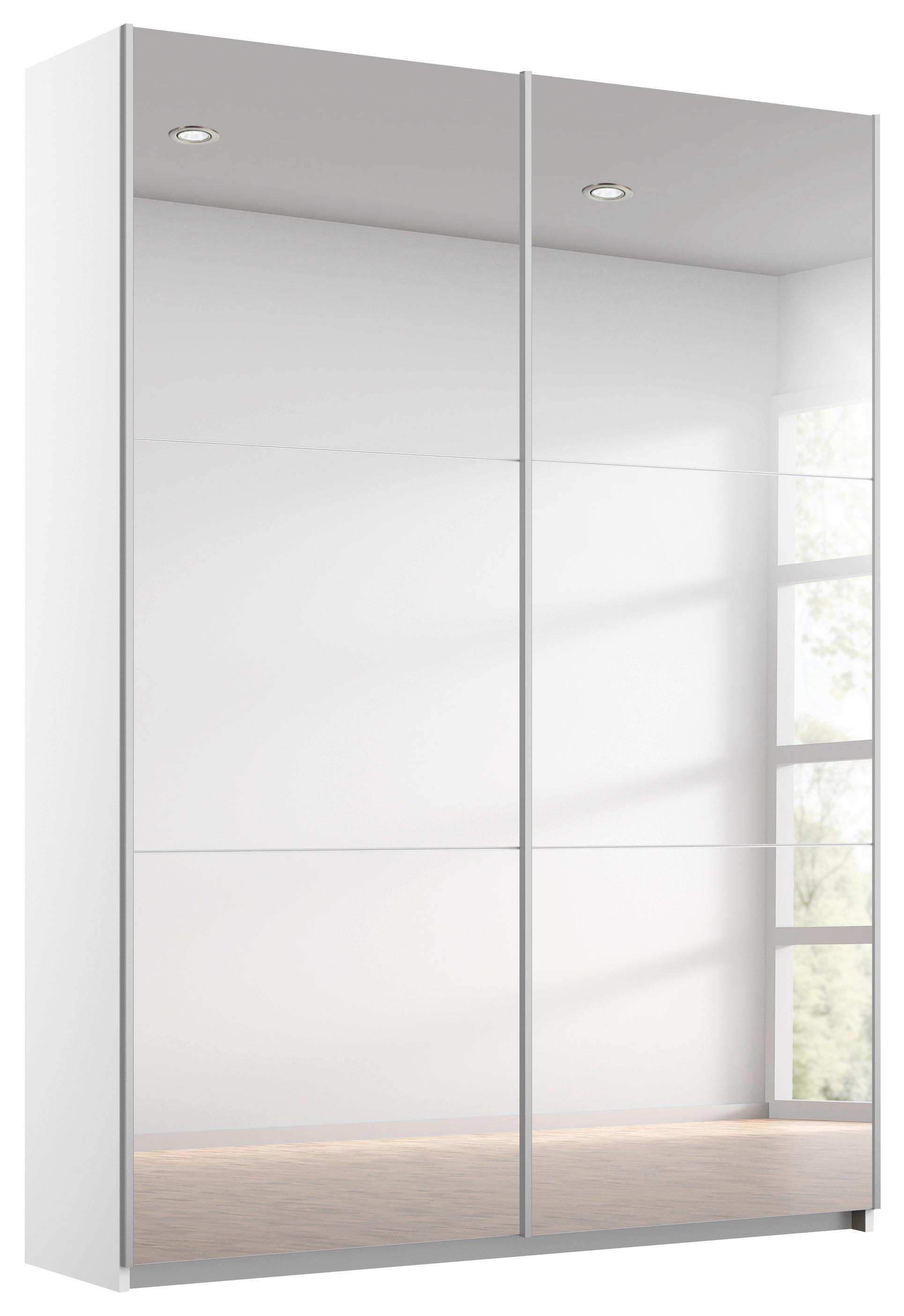 DULAP USI CULISANTE REFLECT - argintiu/alb, Modern, material pe bază de lemn (131/210/59cm)
