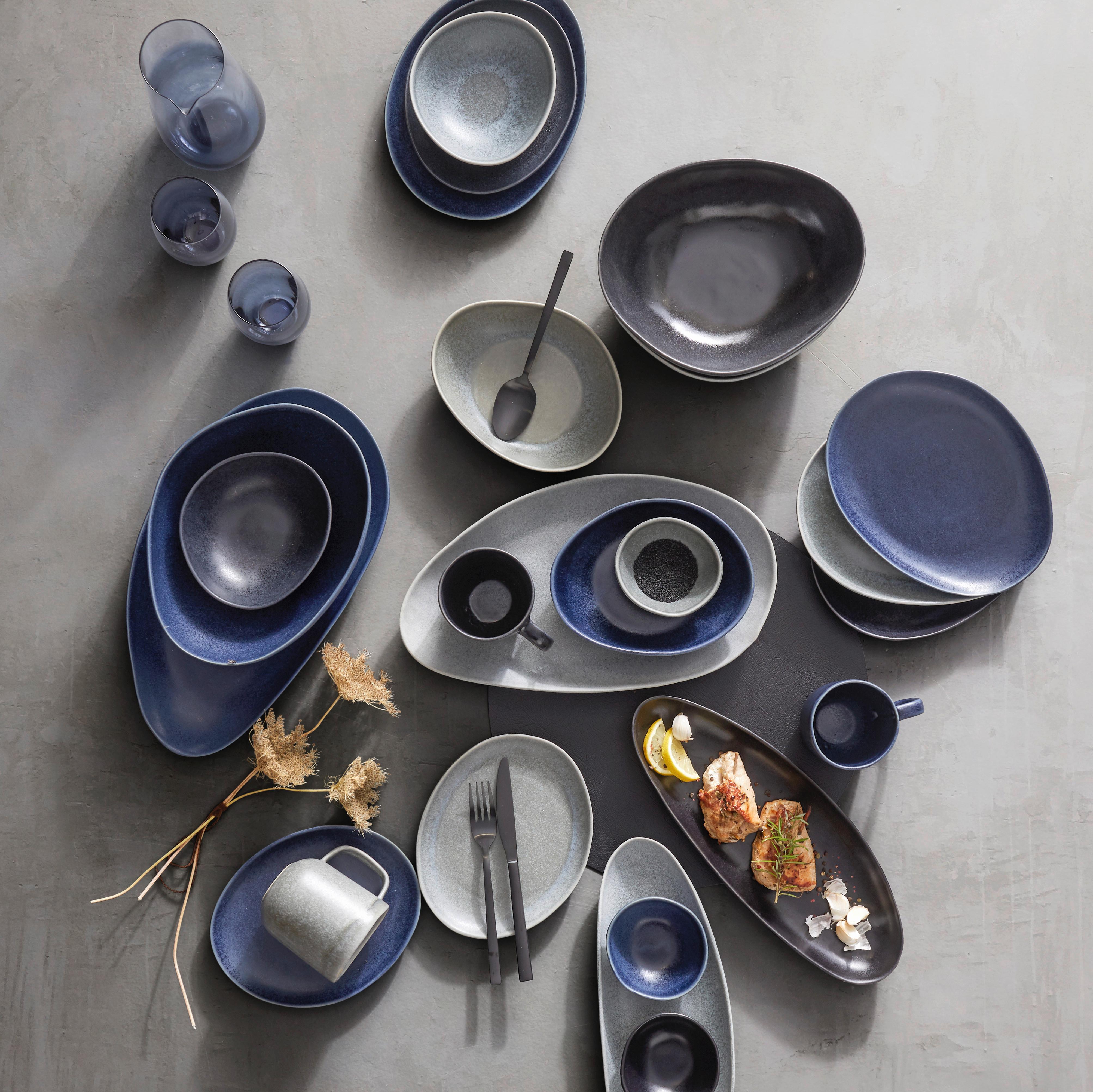 Desszertes Tányér Gourmet - fekete, Modern, kerámia (22/17/2,5cm) - Premium Living