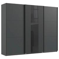 DULAP USI CULISANTE ATLANTA - grafit/negru, Modern, sticlă/material pe bază de lemn (250/216/65cm) - Premium Living