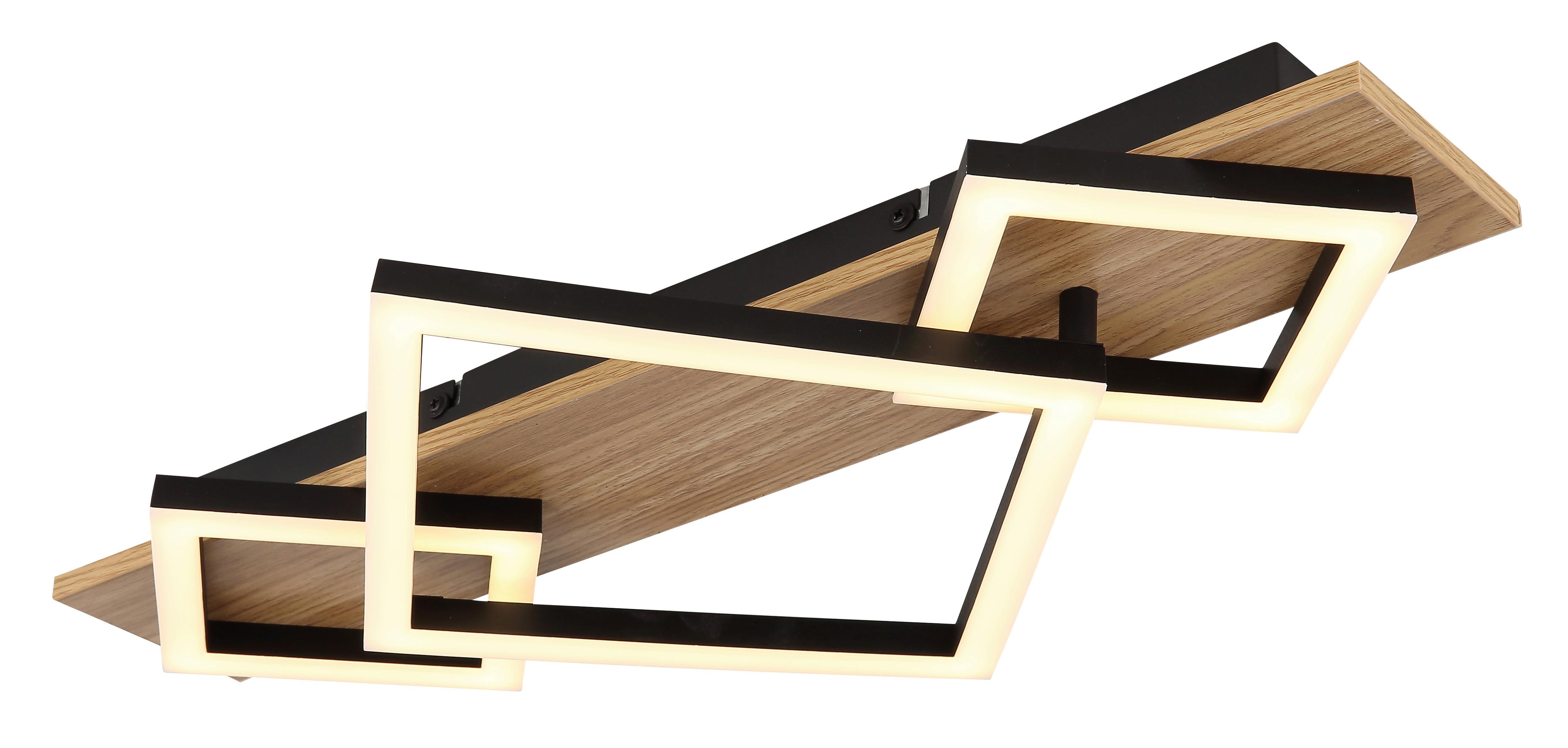 LED-DECKENLEUCHTE 67330-24 BEATRIX I - Dunkelbraun/Opal, Natur, Holzwerkstoff/Kunststoff (52/46,7/6cm) - Globo