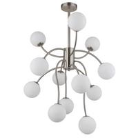 Led Stropna Svjetiljka Riha - bijela/boje nikla, Design, staklo/metal (62cm) - Globo