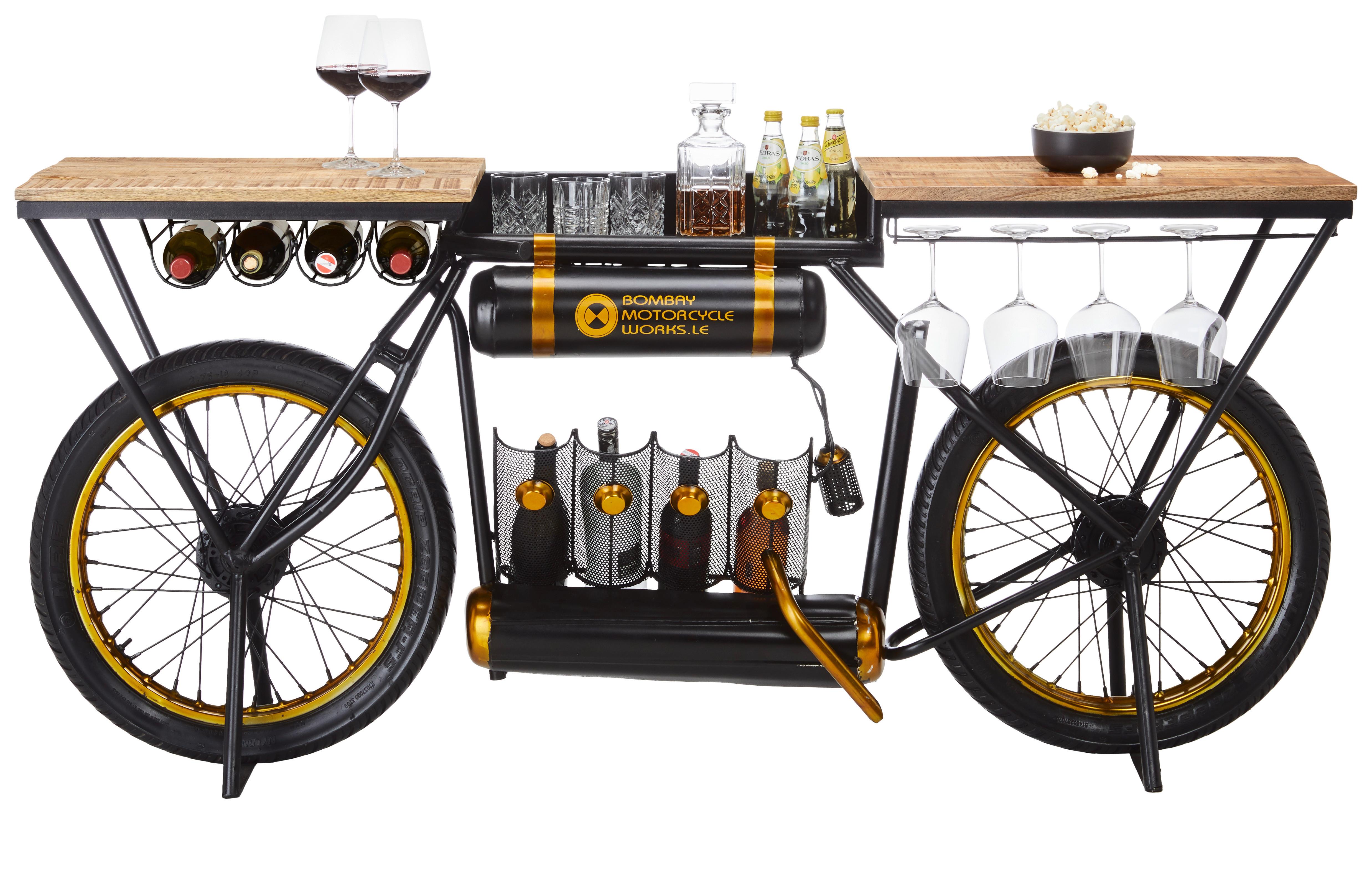 BARTAFEL CRUISER SLOW RIDE - Zwart/Goudkleuren, Lifestyle, Hout/Metaal (187/44/83cm) - Premium Living