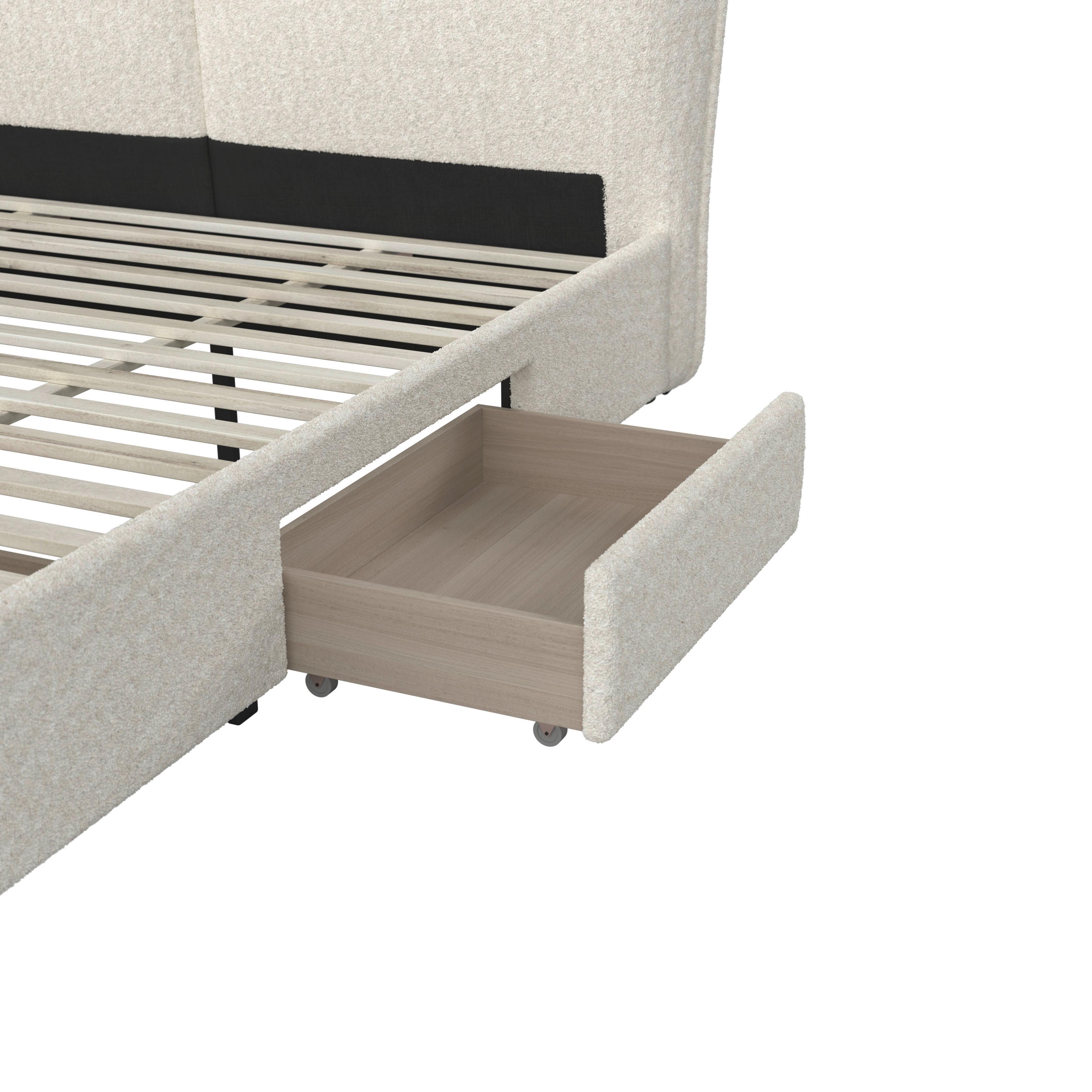 STOPPAD SÄNG ELLI - Elfenbein/ljusbrun, Modern, trämaterial/trä (180/200cm) - Bessagi Home